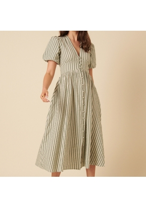 Nobody's Child Starlight Striped Cotton-Seersucker Dress - UK 14