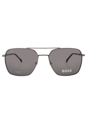 Hugo Boss Polarized Grey Navigator Mens Sunglasses BOSS 1414/S 0R80/M9 57