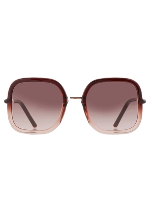 Carolina Herrera Brown Gradient Square Ladies Sunglasses HER 0078/G/S 008M/HA 55