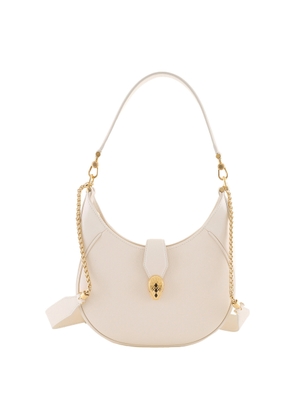 Bvlgari Ivory Serpenti Ellipse Leather Shoulder Bag 291639