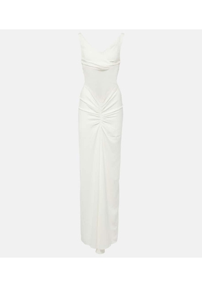 Christopher Esber Fusion ruched jersey maxi dress
