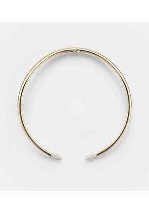 Rainbow K Tube 14kt gold necklace with diamonds