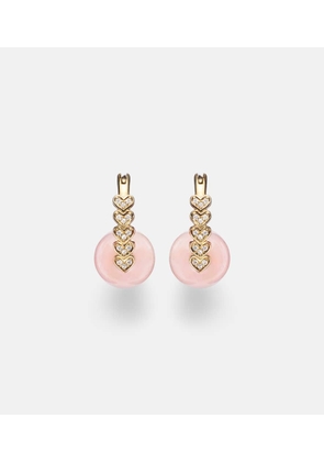 Sydney Evan Heart 14kt gold earrings with diamonds and morganites
