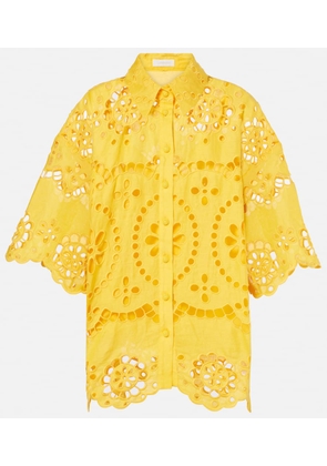 Zimmermann Pop broderie anglaise linen shirt