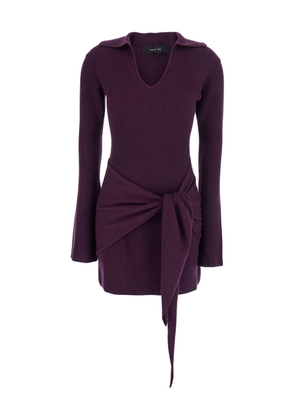 Federica Tosi Abito Corto Misto Cashmere Con Nodo