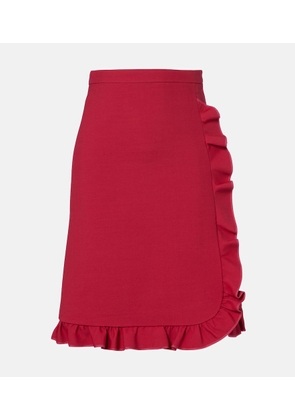 Valentino Crepe Couture ruffled midi skirt