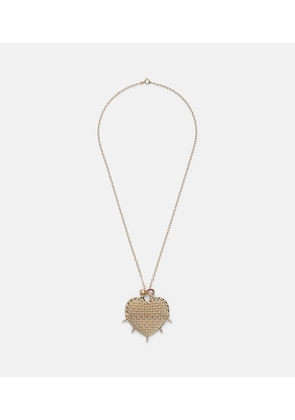 Yvonne Leon Minaudiere Maxi 18kt and 9kt gold pendant necklace with diamonds and tourmaline