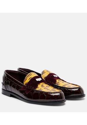 Christian Louboutin Penny croc-effect leather penny loafers