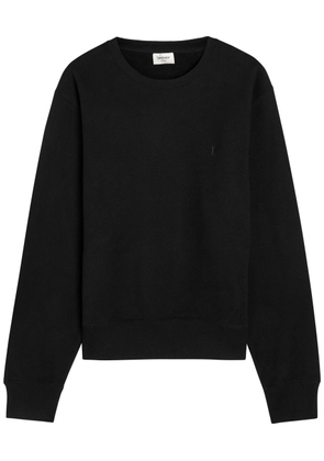 Saint Laurent Logo-embroidered Cotton Sweatshirt - Black - XL