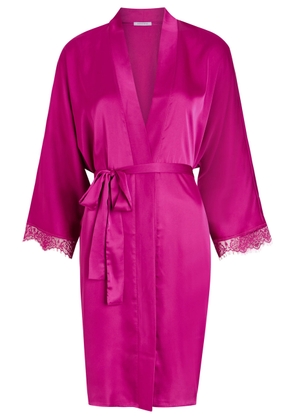 Simone PÉRÈLE Satin Secrets Lace-trimmed Robe - Pink - S/M (UK10-12 / M)