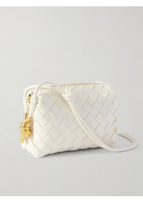 Bottega Veneta - Mini Drop Loop Intrecciato Leather Shoulder Bag - White - One size