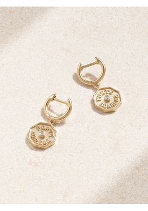 Marlo Laz - Wee Porte Bonheur 14-karat Gold Diamond Hoop Earrings - One size