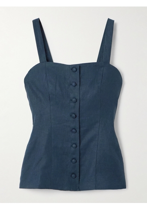 Faithfull - Corbiere Linen Top - Blue - x small,small,medium,large,x large,xx large