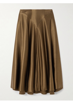 Altuzarra - Ames Silk-satin Midi Skirt - Green - FR 34,FR 36,FR 38,FR 40,FR 42,FR 44,FR 46