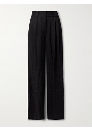BLAZÉ Milano - Husi Pleated Crepe Straight-leg Pants - Black - 00,0,1,2,3,4