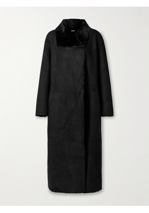 Nour Hammour - Merinos Oversized Shearling Coat - Black - x small,small,medium,large,x large