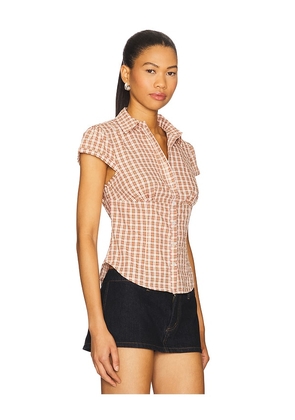 LIONESS Mon Cheri Blouse in Red,Neutral. Size S. Also in L, M, XL, XS.