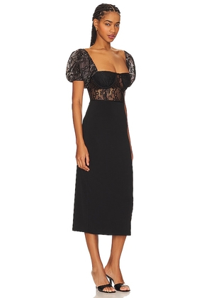WeWoreWhat Underwire Corset Midi Lace Dress in Black. Size 0. Also in 2.