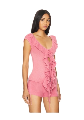 Zemeta Frilla Knit Vest in Pink. Size M. Also in L.