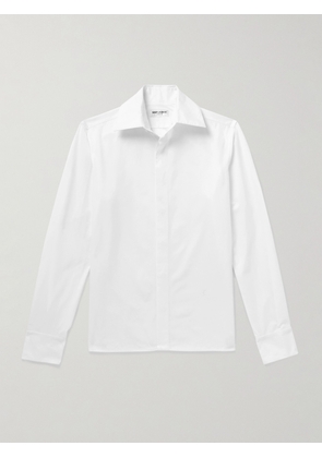 SAINT LAURENT - Logo-Embroidered Cotton Shirt - Men - White - 38