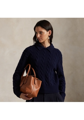 Cable-Knit Wool-Cashmere Polo Jumper
