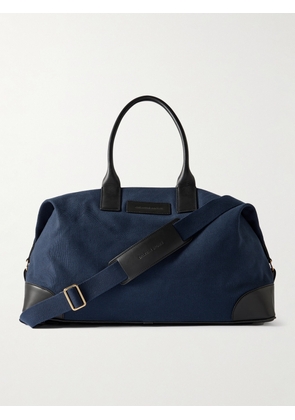 Orlebar Brown - The Weekend Away Leather-Trimmed Cotton-Canvas Duffle Bag - Men - Blue