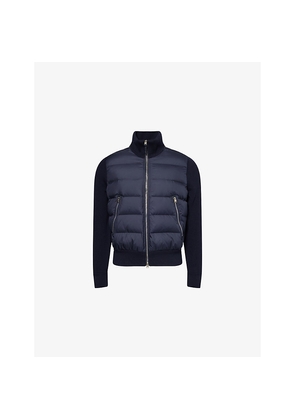 Mens Tom Ford Zipped Knit-Sleeve Shell-Down Jacket
