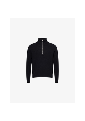 Mens Tom Ford Funnel-Neck Half-Zip Cashmere Jumper