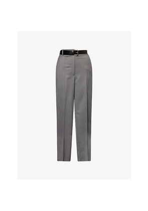 Womens Stella Mccartney Belted Wide-Leg Wool Trousers
