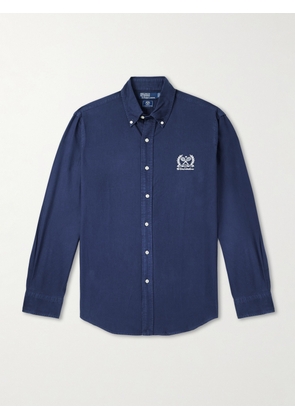 Polo Ralph Lauren - Wimbledon Button-Down Collar Logo-Embroidered Cotton Oxford Shirt - Men - Blue - XS