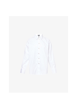 Womens Me And Em Forever Curved-Hem Cotton-Blend Shirt