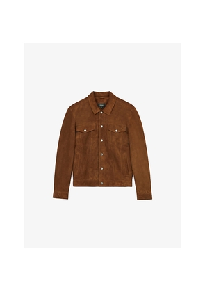 Mens Reiss Edington Chest-Pocket Suede Jacket