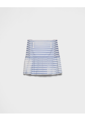 Striped poplin miniskirt