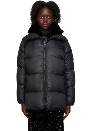 Yves Salomon - Army Black Paneled Down Jacket