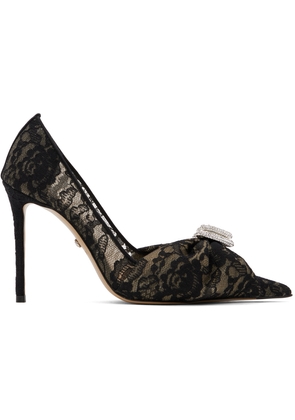 MACH & MACH Black & Beige Double Heart 110 Heels