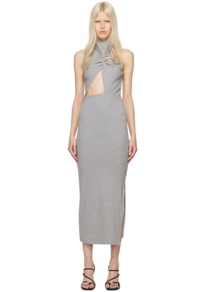 Christopher Esber Gray Callisto Marle Column Maxi Dress