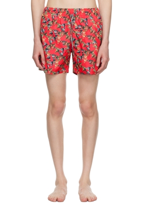 Vivienne Westwood Red Crazy Orb Swim Shorts
