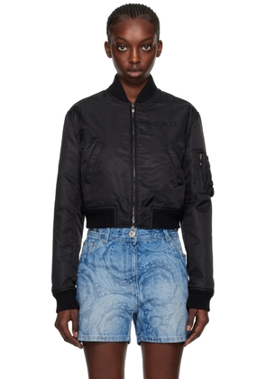 Versace Black Cropped Bomber Jacket