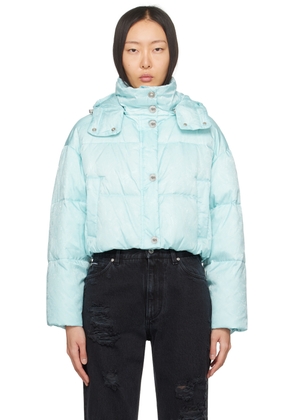 Versace Blue Barocco Down Jacket