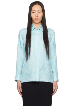 Versace Blue Printed Shirt