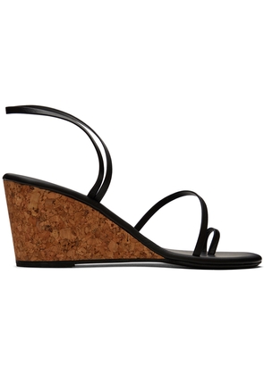 Ancient Greek Sandals Black Chora Heeled Sandals