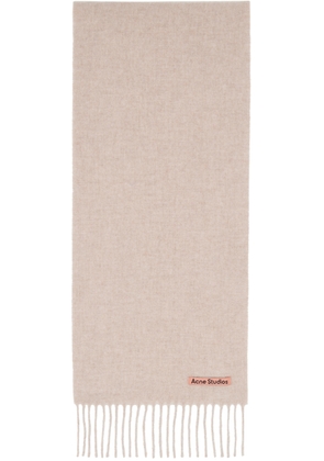 Acne Studios Beige Skinny Fringe Wool Scarf