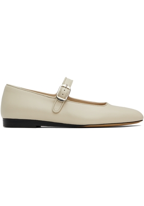 Le Monde Beryl Off-White Leather Mary Jane Ballerina Flats