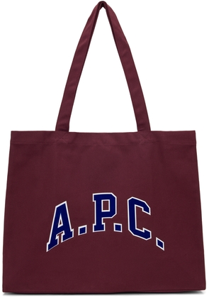 A. P.C. Burgundy Shopping Diane University Tote