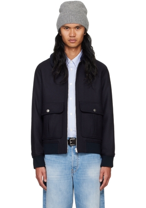A. P.C. Navy New Ben Bomber Jacket