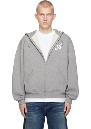 Axel Arigato Gray Maine Zip-Up Hoodie
