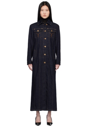 Versace Blue Long Denim Coat