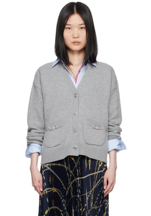 Versace Gray Medusa Cardigan