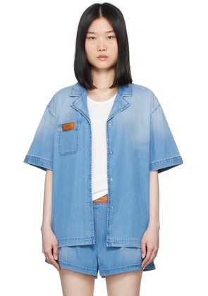Versace Blue Patch Denim Shirt