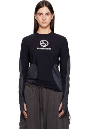 Acne Studios Black Long Sleeve Logo T-shirt